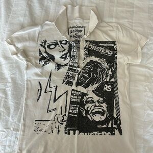 Hysterics graphic punk polo top